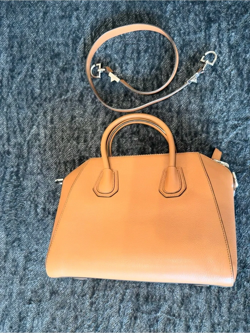NWT Givenchy Tan Leather Satchel with Detachable Strap